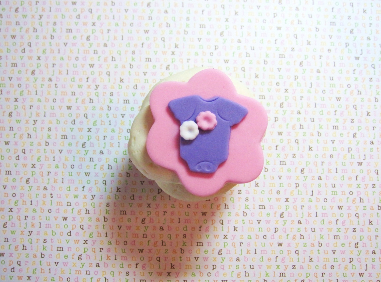 Baby Onesie cupcake toppers with flowers on flower background for baby girl baby shower Il_570xn