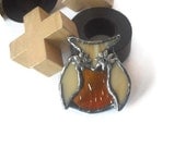 Stained Glass Jewelry Owl Pendant Necklace Handmade Glass Owl Jewelry Glass and Metal Pendant Jewelry