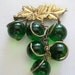 Vintage Deco Czech Emerald Glass Grape Brooch