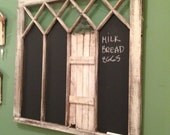 Upcycled Window Turned Black Board/ Key Holder