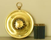 Large Vintage Brass Clock Decorative Brass Wall Clock Steampunk Rustic Decor Pocket Watch Time