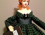 Red Haired Art Doll Handmade As for Me and My House...Inspirational Christian Art Doll Free personalization