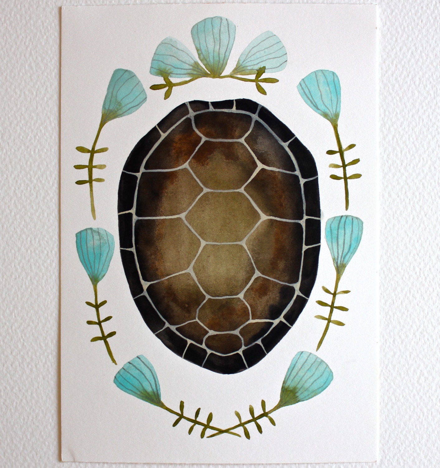 Watercolor Painting - Tortoise Shell - Nature Art - Large Archival Print 11x14