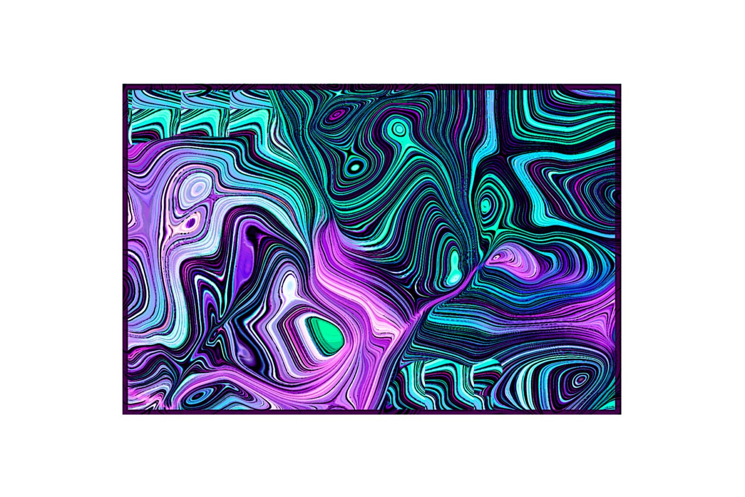 The Grand Illusion: Green, Blue, Pink and Lilac. Who Do You See - Abstract Design-Smooth, Matte,  Art Card