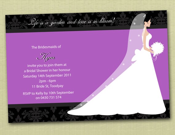 Personalised Bridal Shower Invitations - You Print Il_570xn
