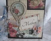 Mother's Day Vintage Scrapbook Album, Smash Book, Junk Journal, Mixed Media Art Journal, Photo Album by Island Lilly Designs