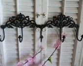 Black Iron Wall Hook, Jewelry Holder, Necklace Holder, Coat Rack, Fleur De Lis Metal Hook, Wall Hanging, Towel Rack