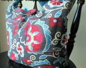 The Jane- Reversible Modern Linen Cotton Hobo Sling Bag Purse