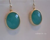 Irish, Celtic, Green Earrings, Green Onyx, Green and Gold