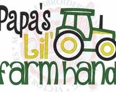 Applique Onesie-Embroidered Saying Onesie-Papa's Lil Farm Hand-Baby Boys Clothes-Choose Your Design