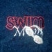 Swim Mom T-Shirt - Bling Sparkle Goggles Applique - Personalized Embroidered - Custom Team Shirt