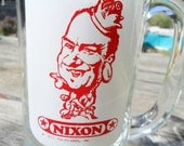 Vintage Nixon Glass Beer Mug From Shakeys 1972 / Political Collectable