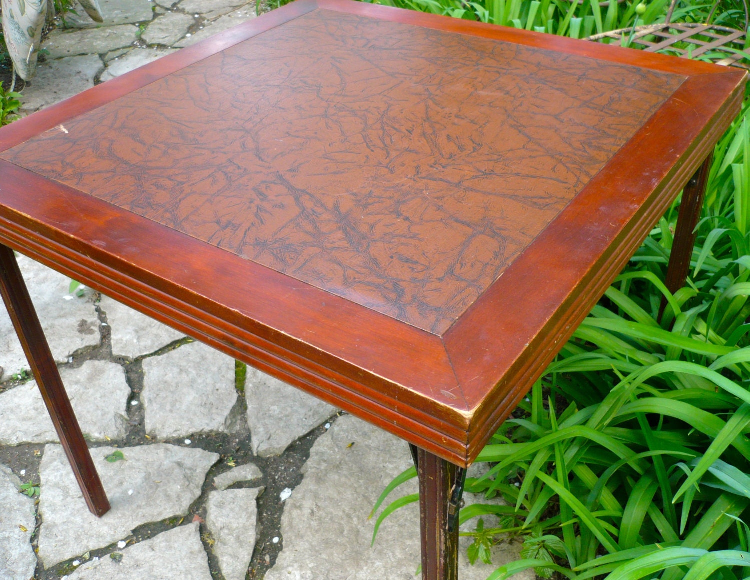 Card Table Ferguson Folding Table Vintage Wood By CasaKarmaDecor
