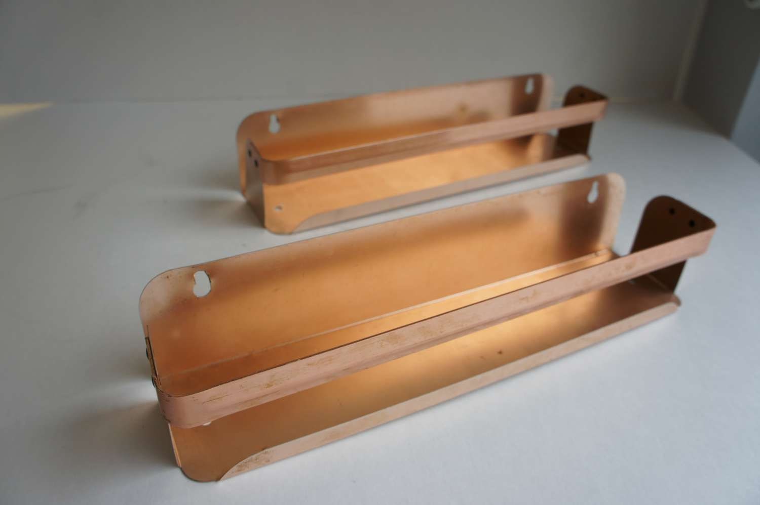 RARE Vintage Pair Metal Spice Shelves for Kitchen or RV