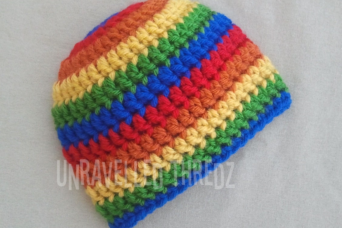 Rainbow Newborn Hat, Rainbow Baby Hat, Crochet Baby Rainbow