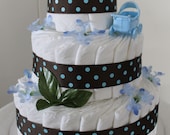 Carriage and Polka Dots - boy diaper cake