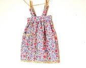 Upcycled Vintage Apron Dress / Spring Floral / 'June' 18-24 months / OOAK / Ready to Ship