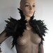 Gothic Feather Lace Stole Wrap Shrug Capelet Collar Ravenna