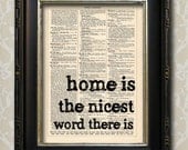 Home is the Nicest word There Is by Laura Ingalls Wilder - Vintage Book Print, Shabby Chic Art Print, Recycled Book Print Buy 3 get 1 FREE