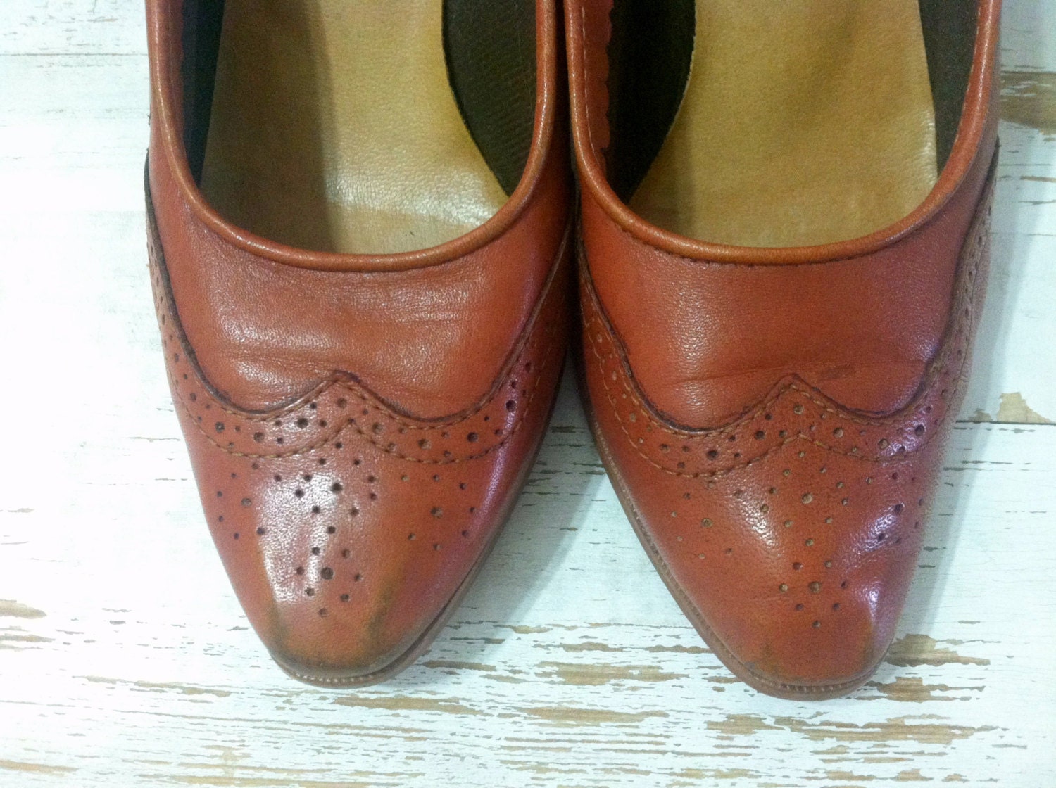 Vintage Sable Brown Spectator Heels 1970's