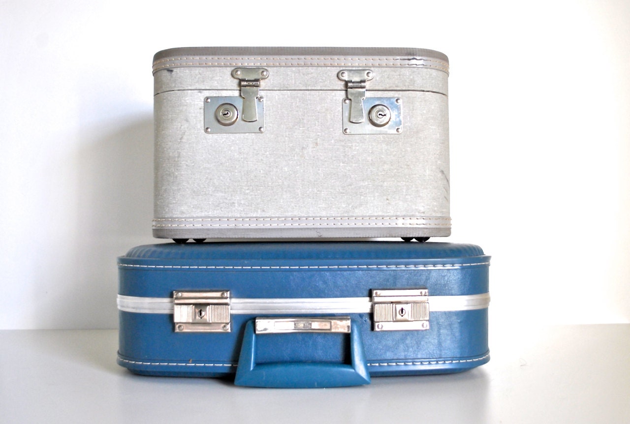 Blue Vintage Suitcase