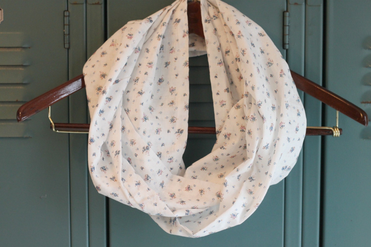 White Floral Infinity Scarf