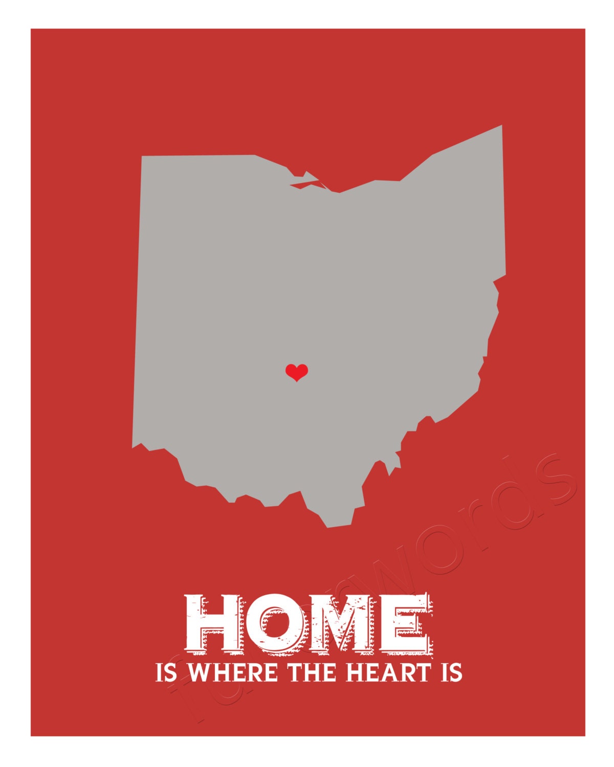 Home State - Ohio - digital printable word art