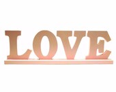 love, wooden words, valentines day, pastels, pink, baby pink, nursery decor, word art, typography, letters, upcycled wood, pink decor