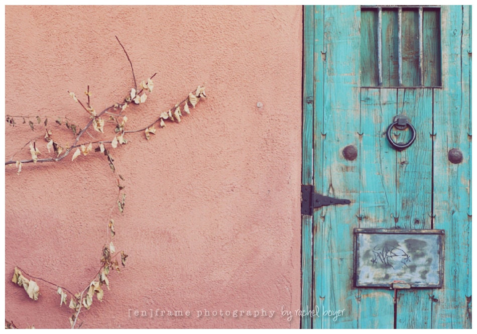 Vintage Southwest Vibe, Door Photograph, Autumn Desert The Lost Barrio Tucson, Arizona 8x12 Vintage Style Photograph
