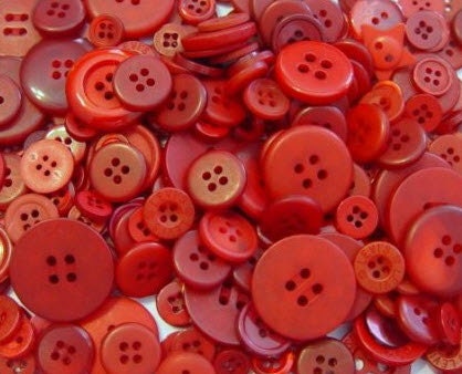 100 Mixed Red Buttons
