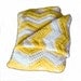 Chevron Afghan Throw Blanket Crochet - Bright Neon Yellow and White Striped Ripple Zig Zag - MTO - Many Colors Available