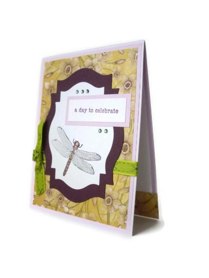 dragonfly card, celebration card, birthday card, all occasion card, dragonfly greeting card