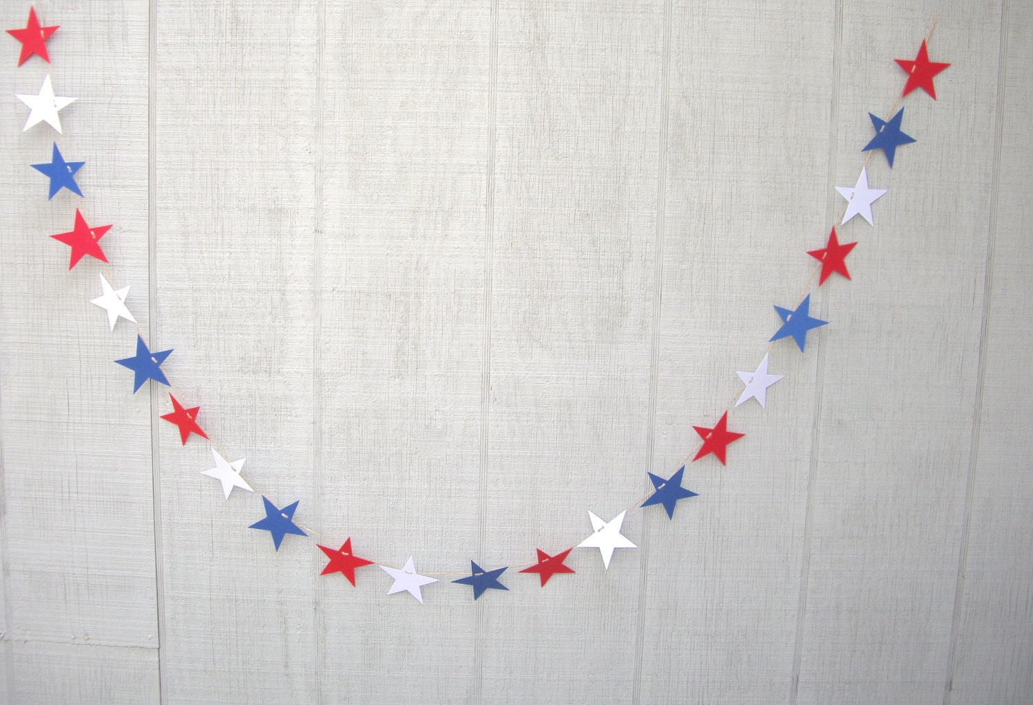 star garland, red white and blue star garland, patriotic garland, memorial day banner, 4th of july decor, red white and blue decoration
