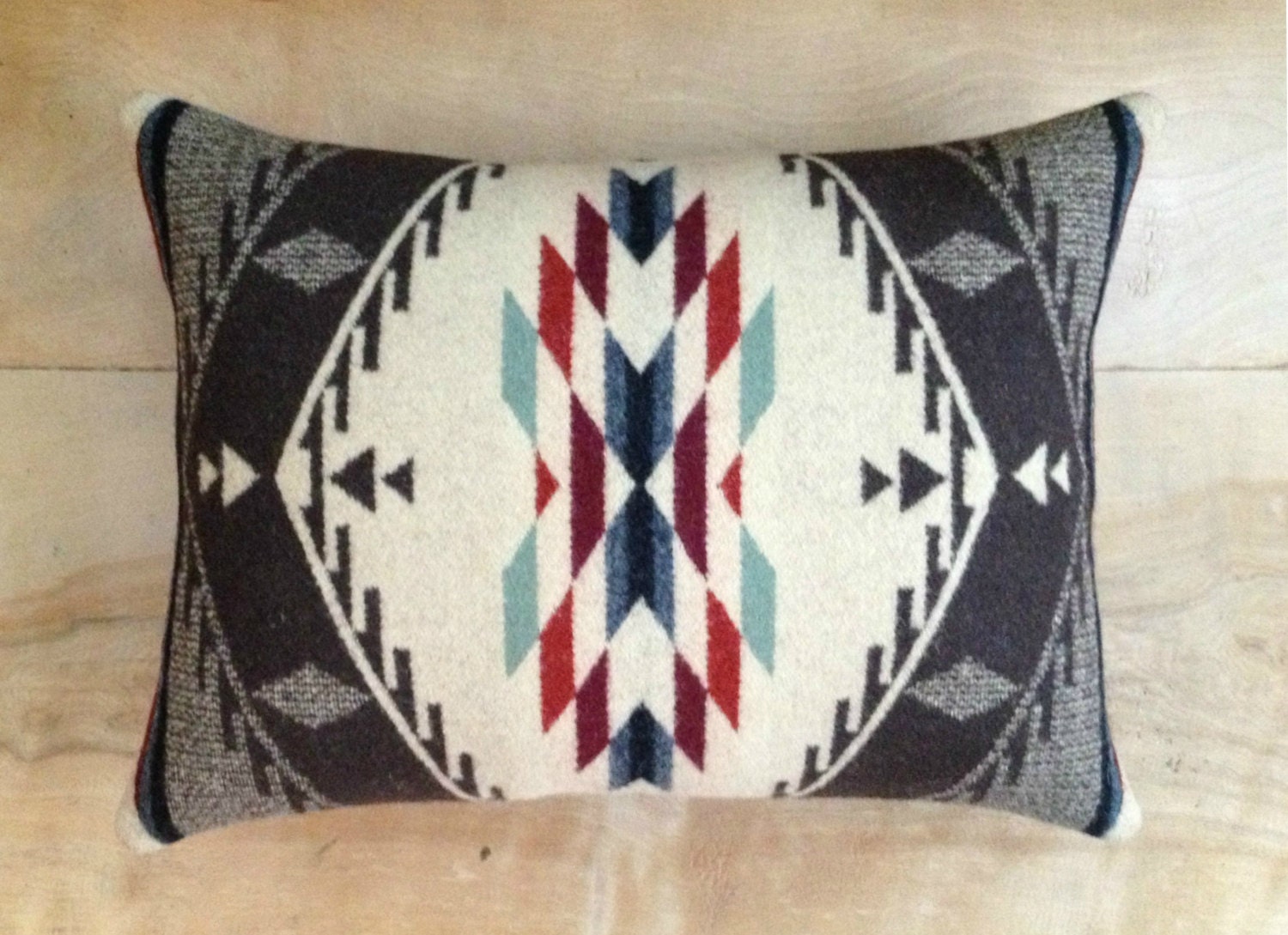 Pillow - Pendleton Wool Fabric - Native Geometric Tribal Arrow Southwest Bohemian