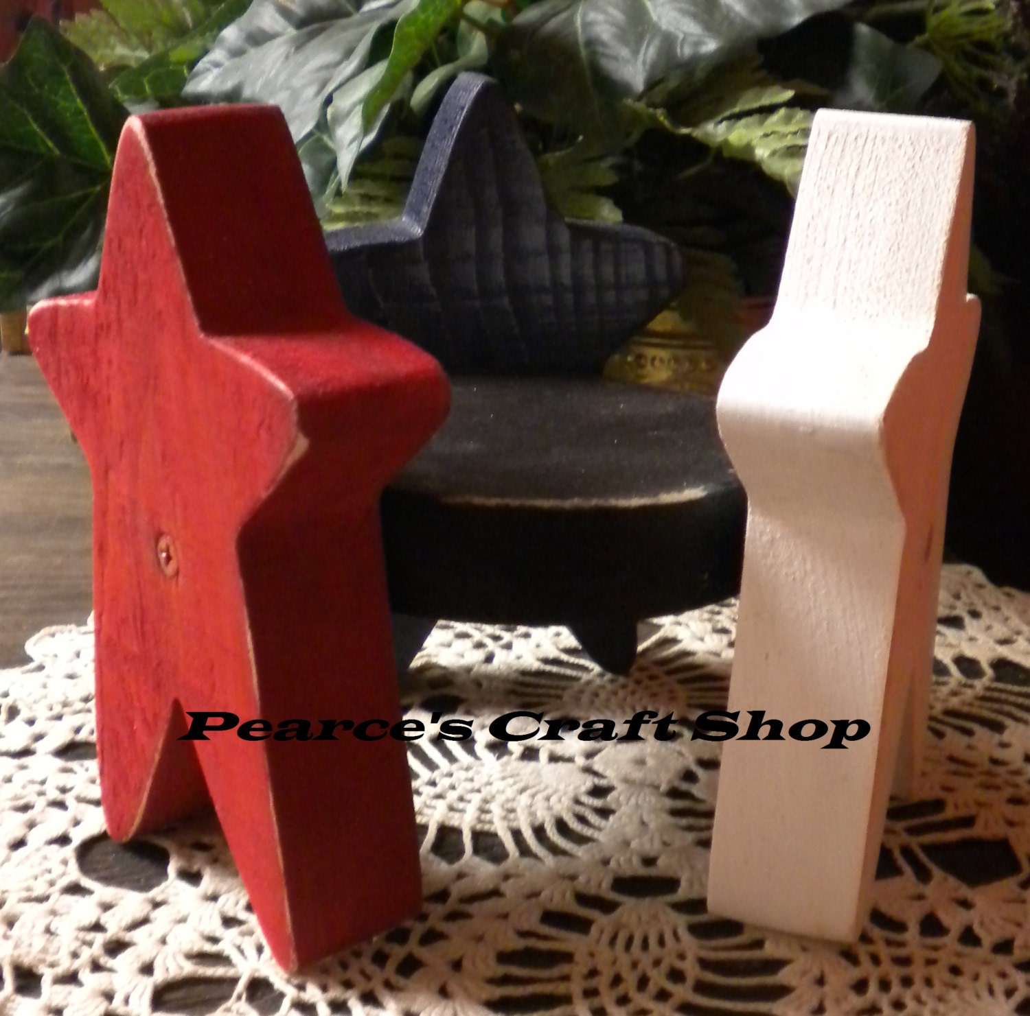 Patriotic Americana Red, White, & Blue Star Candle Stand