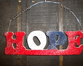 Patriotic Americana Red, White, & Blue "Hope" Hanger