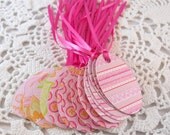 Pink Oval Gift Tags Baby Shower Girls Birthday Party Favor Labels - Set of 80