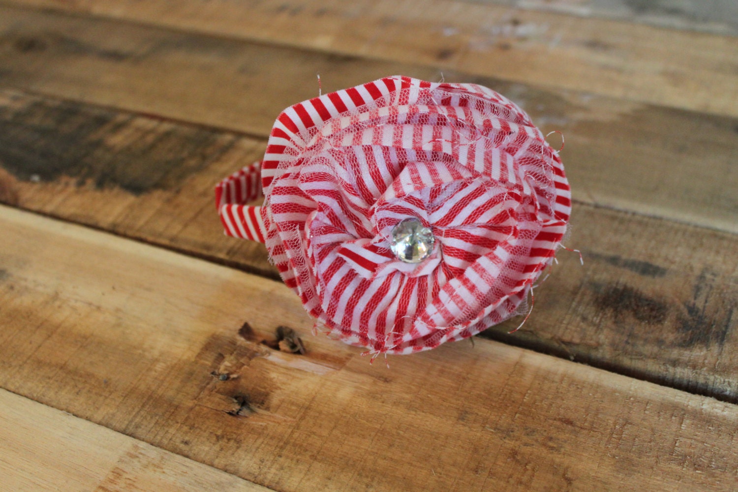 Fourth of July Headband- Red & White Stripes (The Eleanor)