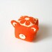 Cube orange bear, stuffed and soft toy, pincushion and softie, made to order