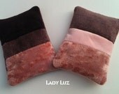 2 -Velvet Cotton Pink- Purple-Burgundy Deco Pillow Sachet  filled with French dried Lavender flowers bloom buds Aromatherapy Ornament