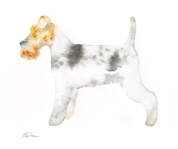 Fox Terrier Art - Custom Watercolor 8x10