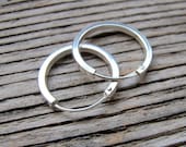 Square Tube Hoop Earrings 15mm - Sterling Silver Hoops - 2mm Tube Round Endless Earrings - Unisex jewelry