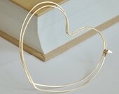 Gold Heart Hoop Earrings, Lightweight 14K Gold Filled Hoops 2.5 inch - Gift for Her - Delicate Jewelry