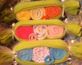 Peapod  Set of 3  Baby Shower Favor Baby Washcloth  Unique Gifts baby