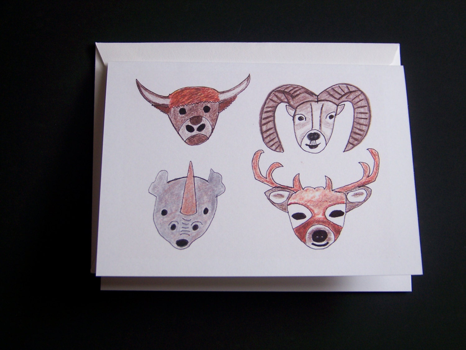ADULT HUMOR Animal Horns Note Card