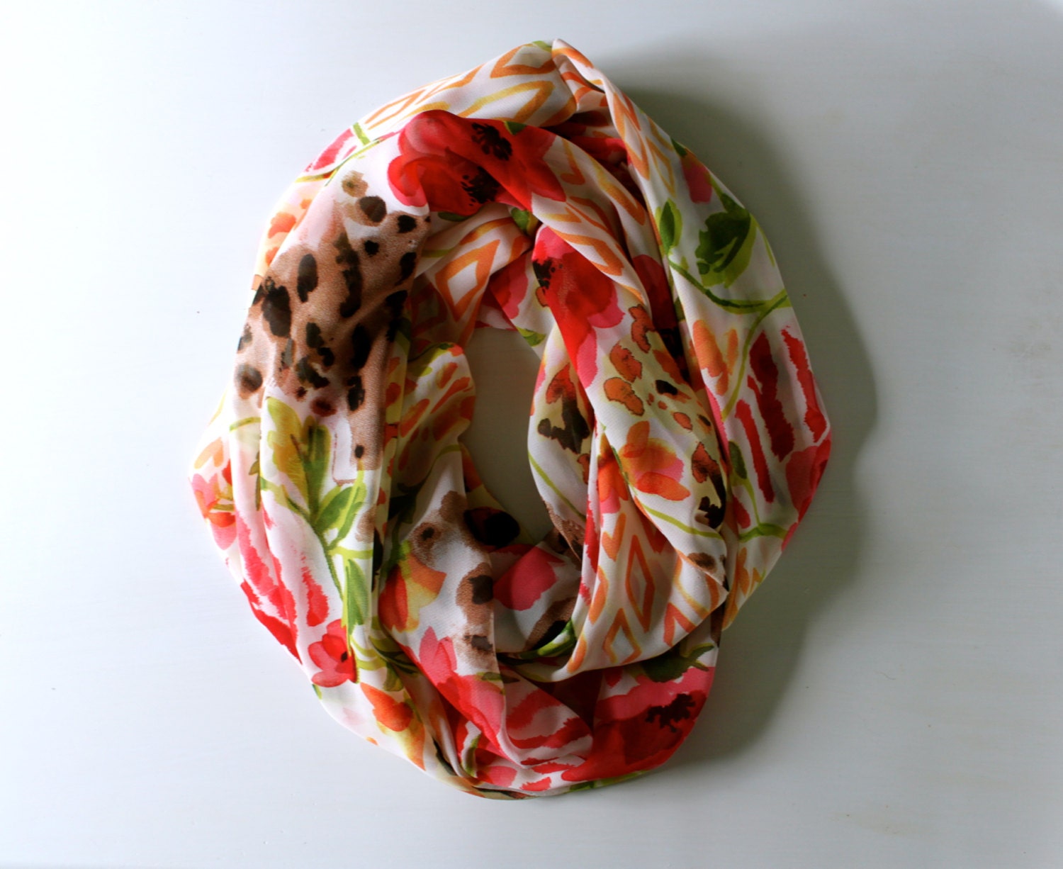 Safari Infinity Scarf, Colorful Print Scarf, Fashion Scarf