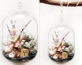 Lavender Field Glass Hanging Globe Linking Terrarium Kit