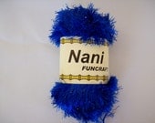 Royal Blue Nani Funcraft Eyelash Yarn. Free 50 States Shipping.