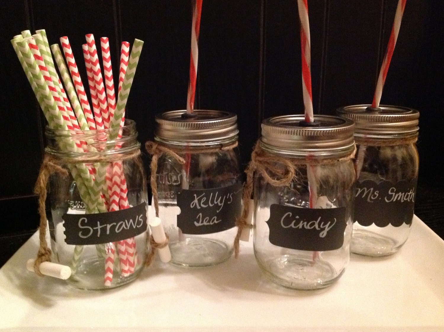 Pint size  and Half pint size Personalized Mason Jar Tumbler with reusable straw