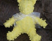 10" Seated Bear Made from Vintage Yellow  Chenille Wonderful Gift Idea Very Cute One of a Kind
